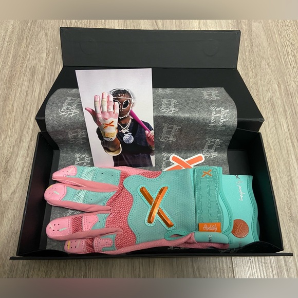 New Aria Absolutely Ridiculous Miami Ice Ice Cream Batting Gloves Men’s Small - Picture 3 of 4